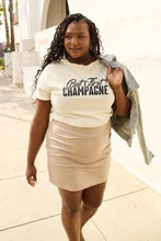 Simply Love Full Size BUT FIRST CHAMPAGNE Round Neck T-Shirt Woman T Shirts