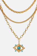 Evil Eye Design Turquoise Pendant Necklace Gold One Size Necklaces