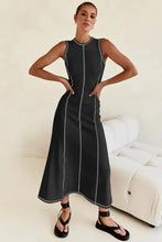 Contrast Stitching Maxi Tank Dress Woman Maxi Dress