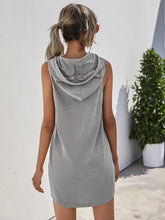 Drawstring Sleeveless Hooded Mini Dress Casual Dresses