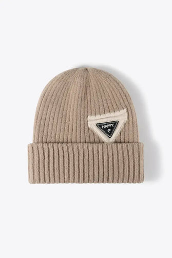 HAPPY Contrast Beanie Khaki One Size Hats