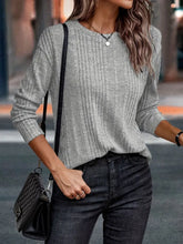 Round Neck Long Sleeve T-Shirt Woman T Shirts