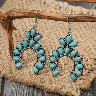 Artificial Turquoise Drop Earrings Teal One Size