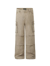 Men's Wide Leg Cargo Pants with Multi-Pockets