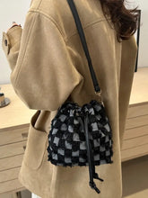 Drawstring Raw Edge Bucket Bag Style A One Size Shoulder Bags