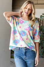HOPELY Floral Waffle Oversized T-Shirt Woman T Shirts
