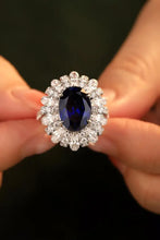 5 Carat Lab-Grown Sapphire Flower Shape Ring Rings
