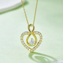 1 Carat Moissanite 925 Sterling Silver Heart Shape Necklace Gold One Size