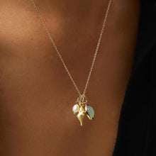 14K Gold-Plated Natural Crystal Conch Pendant Necklace Gold One Size