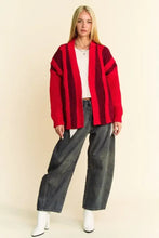 Davi & Dani Cable-Knit Color Block Open Front Cardigan Woman Outerwear