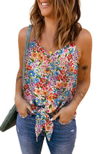Floral Tie Hem V-Neck Cami Tanks & Camis