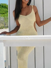 Backless Cutout Scoop Neck Cover-Up Dress Swimwear Cover-Ups