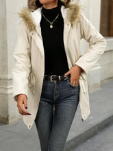 Drawstrig Zip Up Hooded Jacket Woman Outerwear
