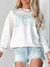 LUCKY Graphic Round Neck Long Sleeve Sweatshirt