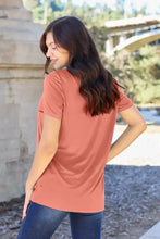 Basic Bae Bamboo Coral V-Neck T-Shirt with Jeans Size Options Woman T Shirts