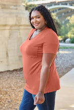 Basic Bae Bamboo Coral V-Neck T-Shirt with Jeans Size Options Woman T Shirts