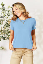 Basic Bae Bamboo Light Blue High-Low T-Shirt for Women