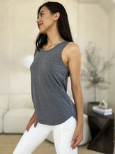 Basic Bae full size soft heather gray sleeveless tank top with neck curved hem and rounded neckline