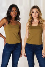 Olive green sleeveless basic bae slim cami plus size tank top with thin straps and fitted design