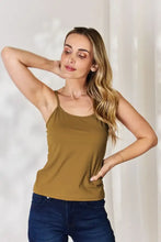 Olive green slim cami plus size basic bae full size round neck slim spaghetti strap tank top for versatile wear