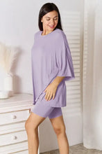 Lavender Basic Bae shorts set in full size, back view