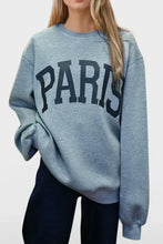 Light gray Paris round neck long sleeve air scuba sweatshirt