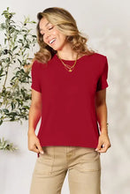 Basic Bae Pink Short Sleeve T-Shirt Slightly Stretchy Deep Red Woman T Shirts
