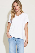 Basic Bae White V-Neck T-Shirt for Women Regular Size White
