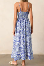Floral Print Spaghetti Strap High Waist Dress Casual Dresses