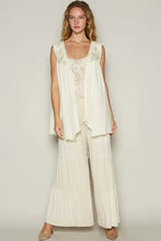 POL Pearl Detail Open Front Sleeveless Cardigan Woman Outerwear