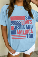 Patriotic US Flag Round Neck Short Sleeve T-Shirt