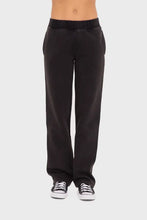Mono B Elastic Waist Fleece Pants with Pockets Black