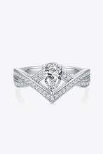 1 Carat Moissanite Teardrop 925 Sterling Silver Ring Rings