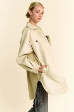 Davi & Dani Faux Leather Button Up Jacket with Chest Pockets Woman Outerwear