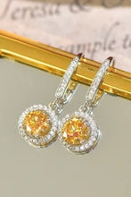 Platinum-Plated 2 Carat Moissanite Drop Earrings Yellow White One Size