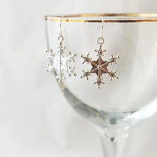 Silver-Plated Snowflakes Earrings Silver One Size