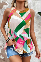 Color Block Round Neck Tank Hot Pink Tanks & Camis