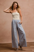 BiBi Striped Wide Leg Pants with Pockets Woman Pants