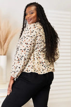 Honey Printed Tied Plunge Peplum Blouse Woman Blouses