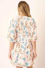 Mittoshop Flower Print Mocked Waist Mini Dress Casual Dresses