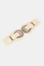 Shell Double Buckle Elastic Wide Belt Belts