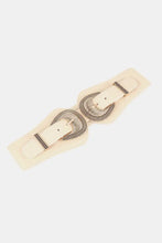 Shell Double Buckle Elastic Wide Belt Belts
