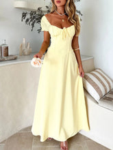 Devine Sweetheart Neck Short Sleeve Maxi Dress Woman Maxi Dress