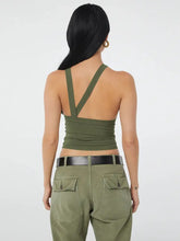 Halter Neck Ribbed Cropped Top Tanks & Camis