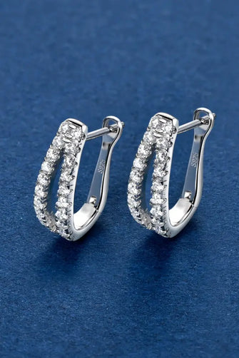 Moissanite 925 Sterling Silver Earrings Silver One Size Earrings