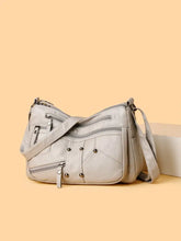 PU Leather Adjustable Strap Shoulder Bag Light Gray One Size Shoulder Bags
