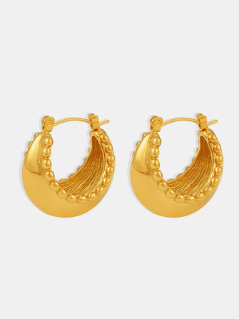 18K Gold-Plated Stainless Steel Huggie Earrings Gold One Size
