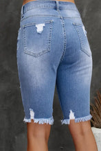 Distressed Frayed Hem Denim Bermuda Shorts Denim Shorts