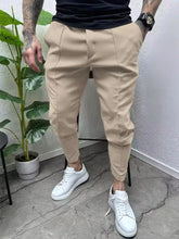 Men's Full Size Pockets Joggers Plus Size Khaki