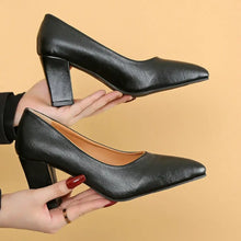 Point Toe Block Heels Pumps woman pumps